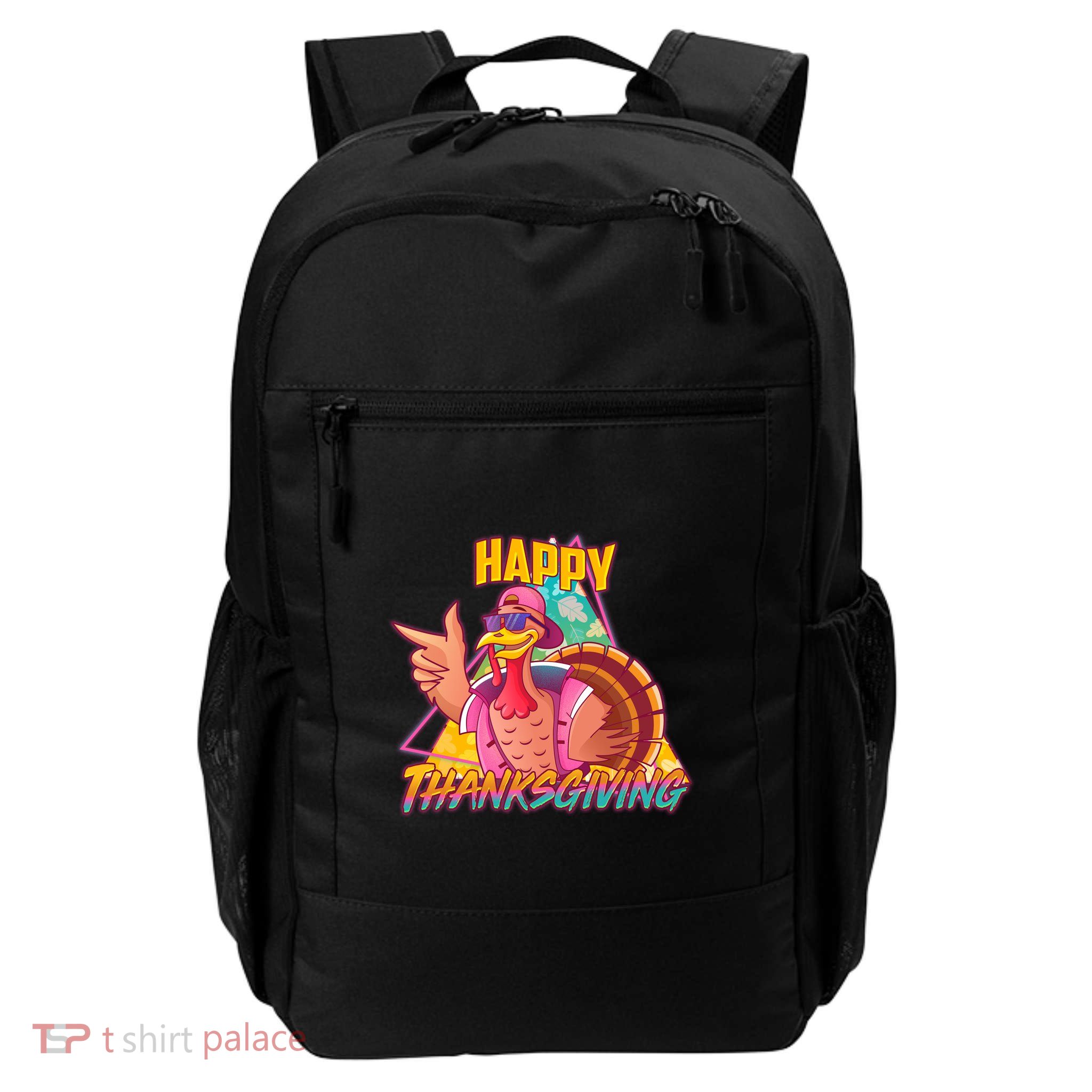 Funny Retro 80s 90s Thanksgiving Turkey Backpack
