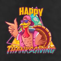 Funny Retro 80s 90s Thanksgiving Turkey Adult Drive Performance Visor