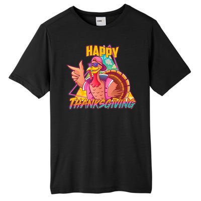 Funny Retro 80s 90s Thanksgiving Turkey Tall Fusion ChromaSoft Performance T-Shirt