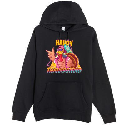 Funny Retro 80s 90s Thanksgiving Turkey Premium Pullover Hoodie