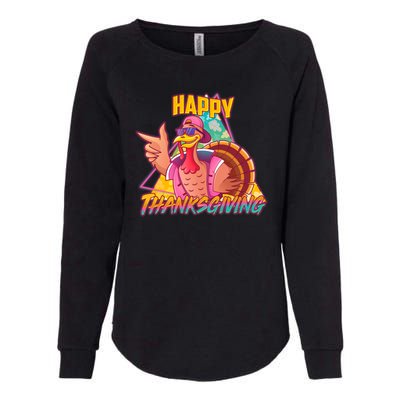 Funny Retro 80s 90s Thanksgiving Turkey Womens California Wash Sweatshirt