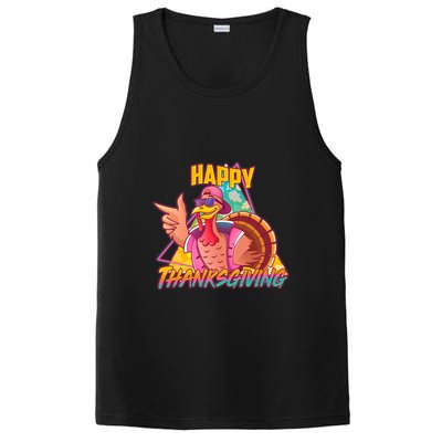 Funny Retro 80s 90s Thanksgiving Turkey PosiCharge Competitor Tank