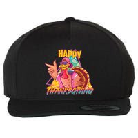 Funny Retro 80s 90s Thanksgiving Turkey Wool Snapback Cap