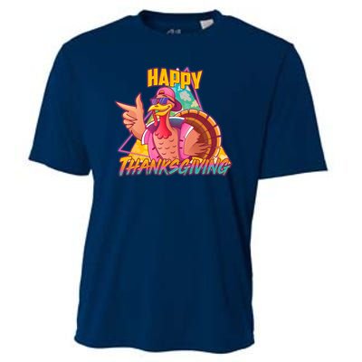 Funny Retro 80s 90s Thanksgiving Turkey Cooling Performance Crew T-Shirt