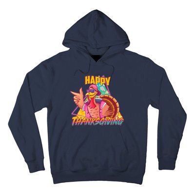 Funny Retro 80s 90s Thanksgiving Turkey Hoodie