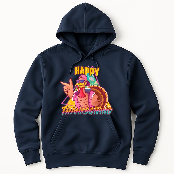 Funny Retro 80s 90s Thanksgiving Turkey Hoodie