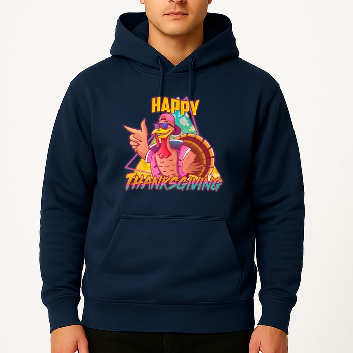 Funny Retro 80s 90s Thanksgiving Turkey Hoodie