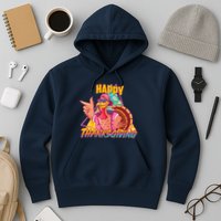 Funny Retro 80s 90s Thanksgiving Turkey Hoodie
