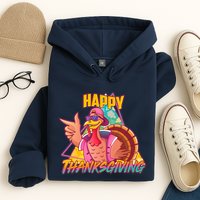 Funny Retro 80s 90s Thanksgiving Turkey Hoodie