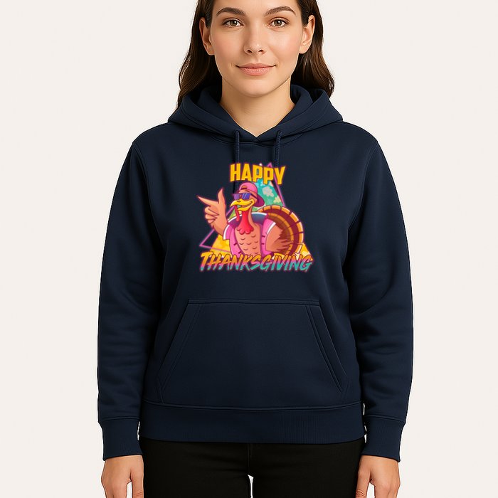 Funny Retro 80s 90s Thanksgiving Turkey Hoodie