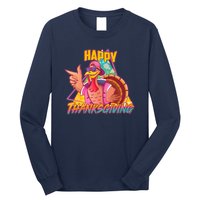 Funny Retro 80s 90s Thanksgiving Turkey Long Sleeve Shirt