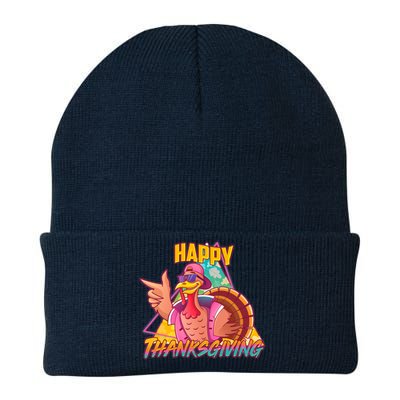 Funny Retro 80s 90s Thanksgiving Turkey Knit Cap Winter Beanie