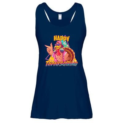 Funny Retro 80s 90s Thanksgiving Turkey Ladies Essential Flowy Tank