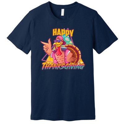 Funny Retro 80s 90s Thanksgiving Turkey Premium T-Shirt