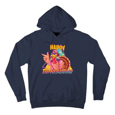 Funny Retro 80s 90s Thanksgiving Turkey Tall Hoodie