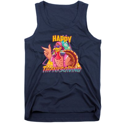 Funny Retro 80s 90s Thanksgiving Turkey Tank Top