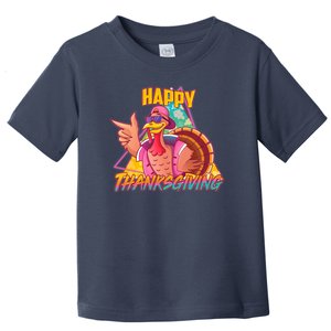 Funny Retro 80s 90s Thanksgiving Turkey Toddler T-Shirt