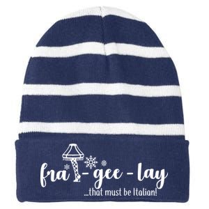 FRA-GEE-LAY That Must Be Italian Striped Beanie with Solid Band