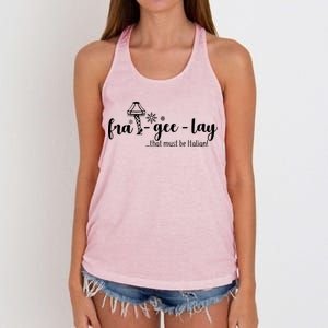 FRA-GEE-LAY That Must Be Italian Women's Knotted Racerback Tank