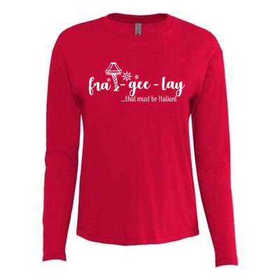 FRA-GEE-LAY That Must Be Italian Womens Cotton Relaxed Long Sleeve T-Shirt