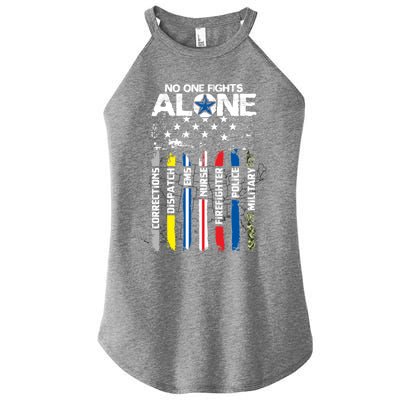 First Responders American Thin Line Police Fire Military Ems Gift Women’s Perfect Tri Rocker Tank