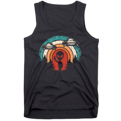 Funny Retro Alien Ufo Space Extraterrestrial Tank Top