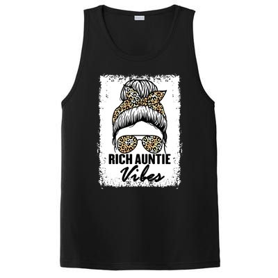 Funny Rich Aunty Vibes Quote Cool Leopard Auntie Humor Aunt Gift PosiCharge Competitor Tank