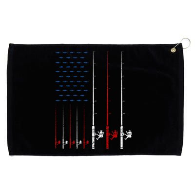 Fishing Rods American Flag Grommeted Golf Towel