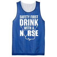 Funny Rn Appreciation Gift Safety First With A Nurse Gift Mesh Reversible Basketball Jersey Tank