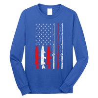 Fishing Rod American Flag Vintage Fishing Gift For Fisher Gift Long Sleeve Shirt