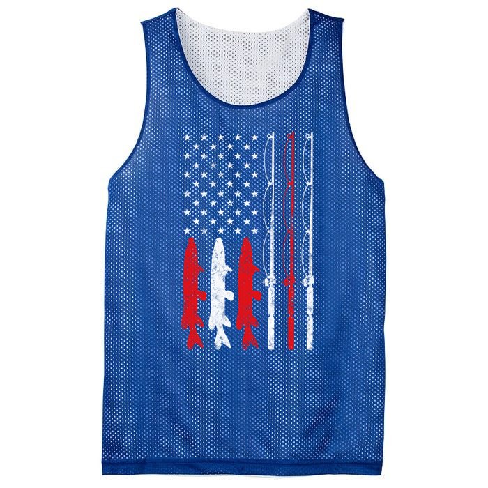 Fishing Rod American Flag Vintage Fishing Gift For Fisher Gift Mesh Reversible Basketball Jersey Tank