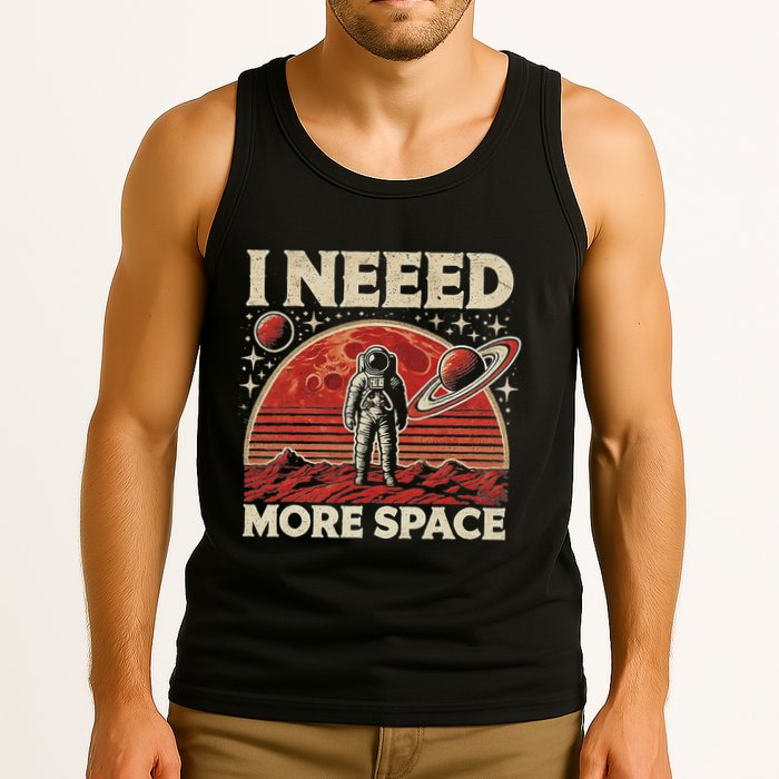 Funny Retro Astronaut In Space Vintage Planet Occupy Mars Tank Top
