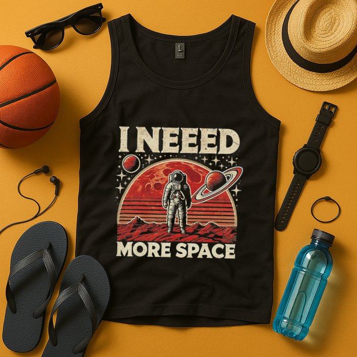 Funny Retro Astronaut In Space Vintage Planet Occupy Mars Tank Top