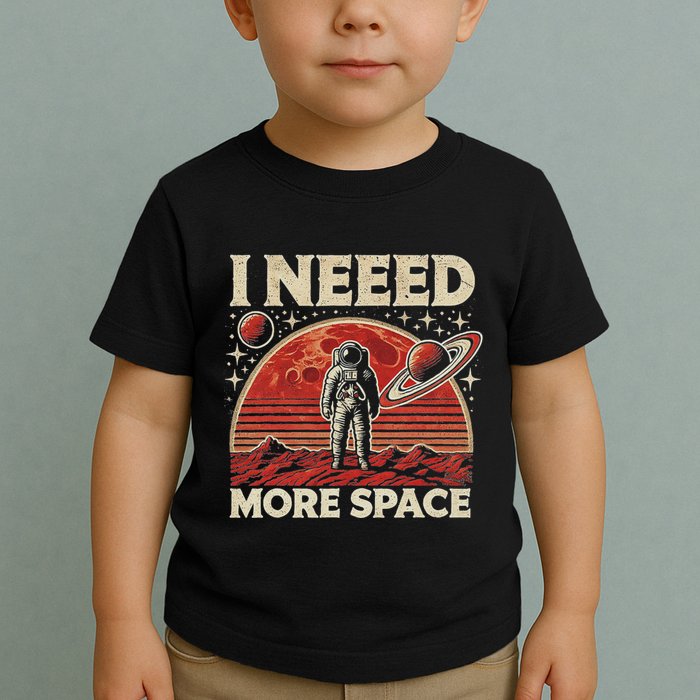 Funny Retro Astronaut In Space Vintage Planet Occupy Mars Toddler T-Shirt