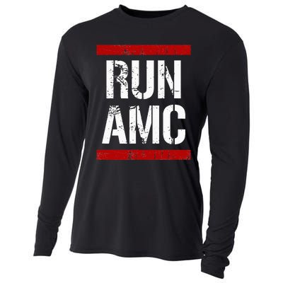 Funny Run AMC Stock Meme Crypto Cooling Performance Long Sleeve Crew