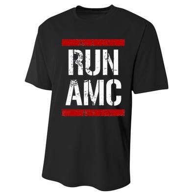 Funny Run AMC Stock Meme Crypto Performance Sprint T-Shirt