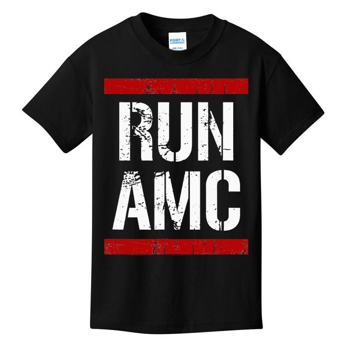 Funny Run AMC Stock Meme Crypto Kids T-Shirt