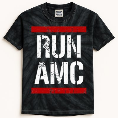 Funny Run AMC Stock Meme Crypto Kids Tie-Dye T-Shirt