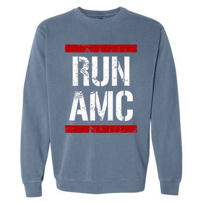 Funny Run AMC Stock Meme Crypto Garment-Dyed Sweatshirt