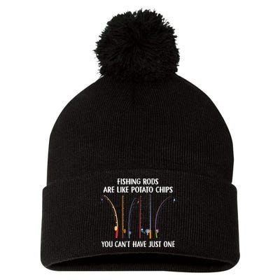 Fishing Rods Are Like Potato Chips You Can’t Have Just One Pom Pom 12in Knit Beanie