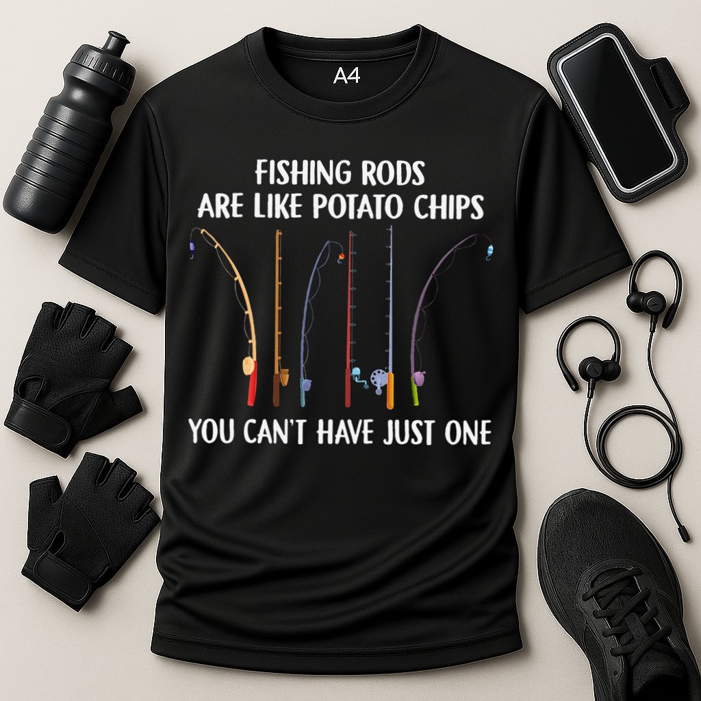 Fishing Rods Are Like Potato Chips You Can’t Have Just One Cooling Performance Crew T-Shirt