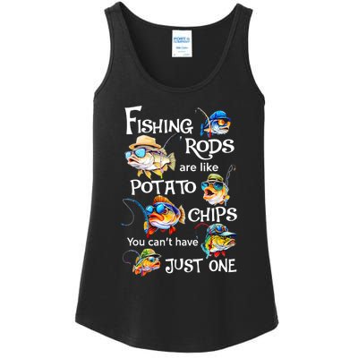 Fishing Rods Are Like Potato Chips You CanT Have Just One Ladies Essential Tank