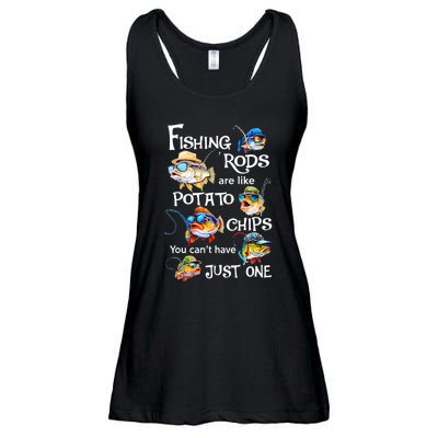 Fishing Rods Are Like Potato Chips You CanT Have Just One Ladies Essential Flowy Tank