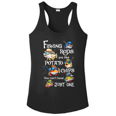 Fishing Rods Are Like Potato Chips You CanT Have Just One Ladies PosiCharge Competitor Racerback Tank