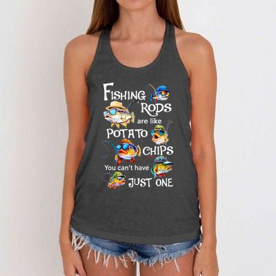 Fishing Rods Are Like Potato Chips You CanT Have Just One Women's Knotted Racerback Tank