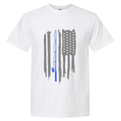 Fishing Rod American Flag Vintage Fishing Gift For Fisherman Garment-Dyed Heavyweight T-Shirt