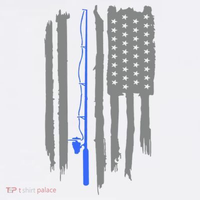 Fishing Rod American Flag Vintage Fishing Gift For Fisherman T-Shirt