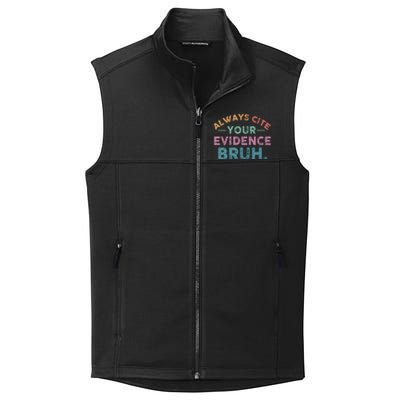 Funny Retro Always Cite Your Evidence Bruh English Teacher Collective Smooth Fleece Vest