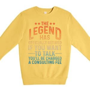 Funny Retired Art Retiree Retired Retirement Premium Crewneck Sweatshirt