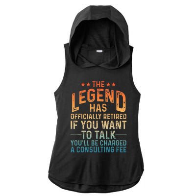 Funny Retired Art Retiree Retired Retirement Ladies PosiCharge Tri-Blend Wicking Draft Hoodie Tank